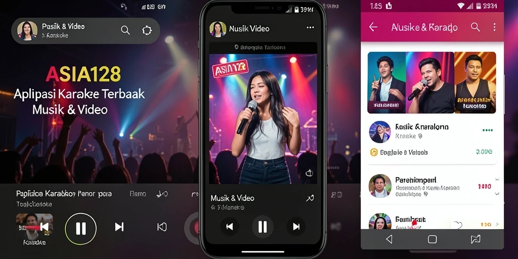 Tampilan antarmuka aplikasi ASIA128 untuk pengalaman Karaoke yang menyenangkan.
