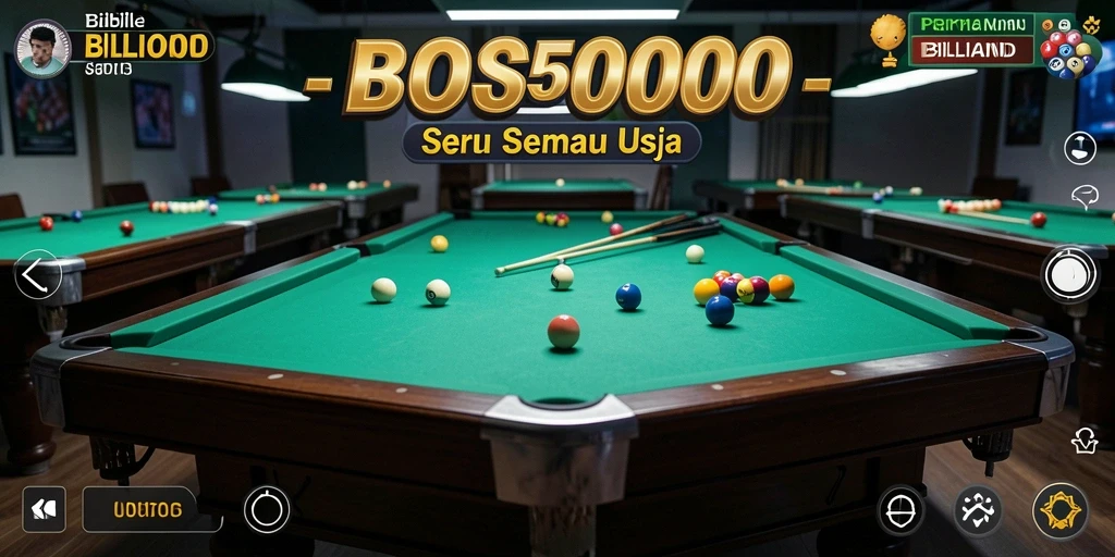 Antarmuka BOS5000 yang menarik dan fungsional saat bermain billiard.