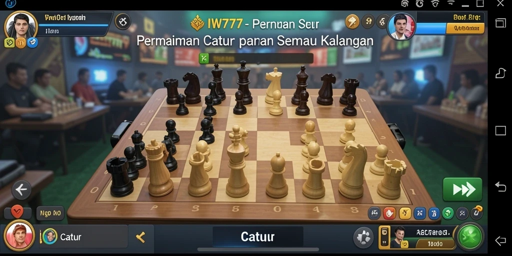 Tampilan antarmuka IW777 untuk permainan Catur yang menarik.